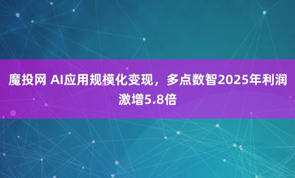 魔投网 AI应用规模化变现，多点数智2025年利润激增5.8倍